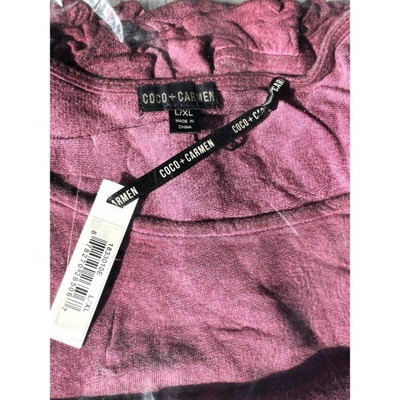 Coco + Carmen Women's Mauve Blouse with Ruffle sleeves and Waist - Size L/XL - Picture 3 of 7